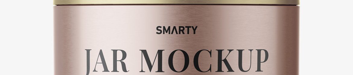 Metallic cream jar mockup