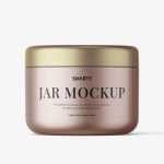 Metallic cream jar mockup - Free PSD Download Metallic cream jar mockup