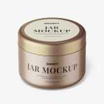 Metallic cream jar mockup / top view - Free PSD Download Metallic cream jar mockup / top view