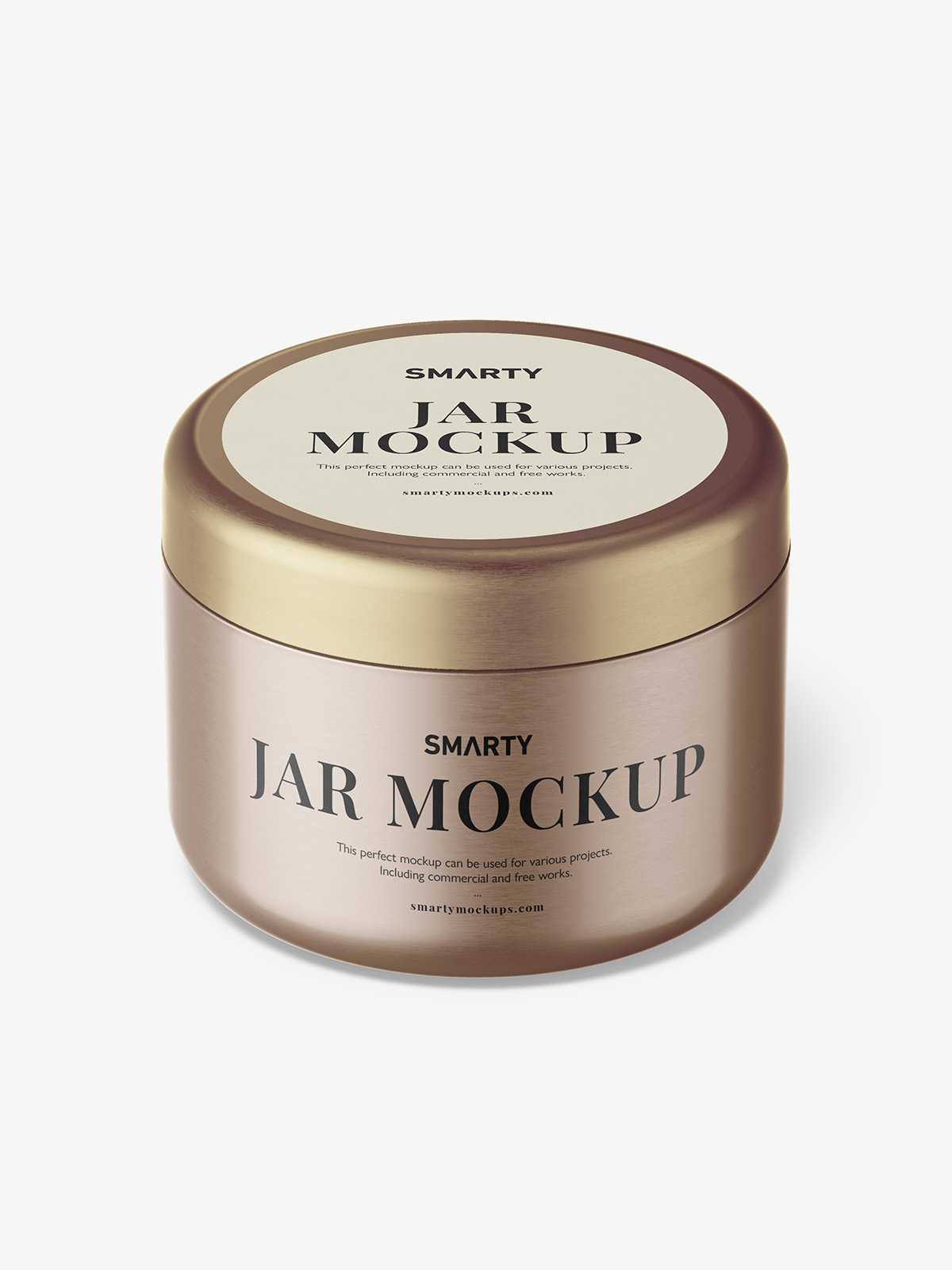 Metallic cream jar mockup / top view