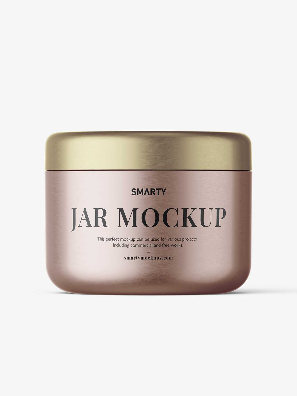 Metallic cream jar mockup