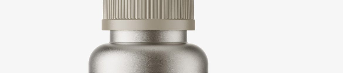 Metallic ear spray bottle mockup