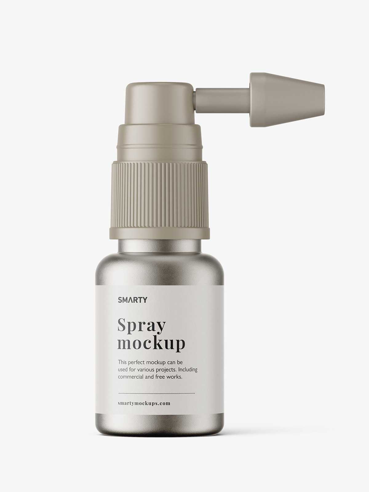 Metallic ear spray bottle mockup