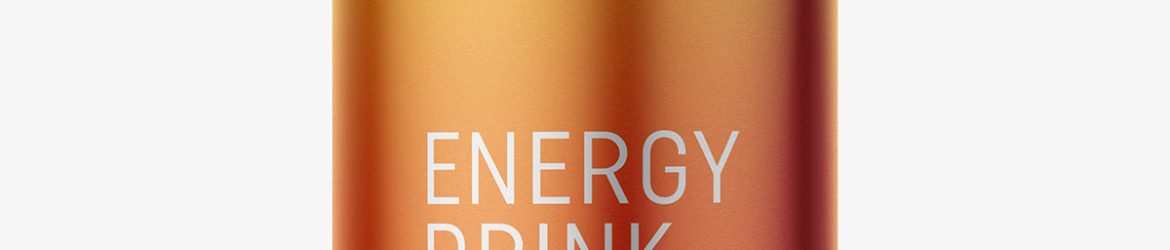 Metallic energy drink mockup