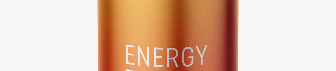 Metallic energy drink mockup