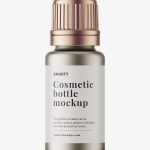 Metallic essential oil bottle mockup