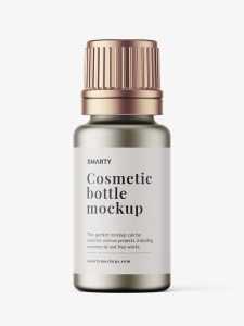 Metallic essential oil bottle mockup