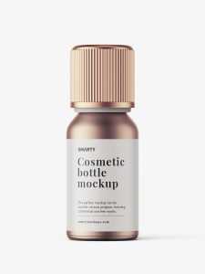 Metallic essential oil bottle mockup