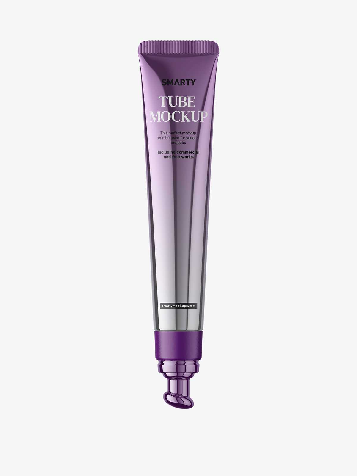 Metallic eye cream tube mockup
