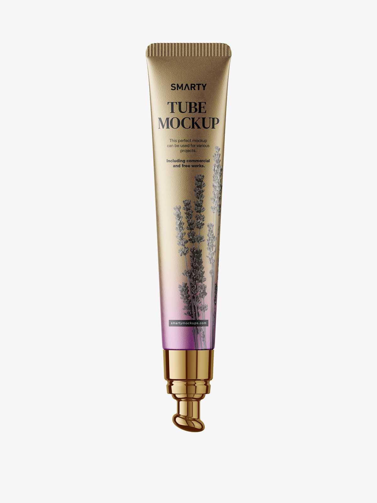 Metallic eye cream tube mockup