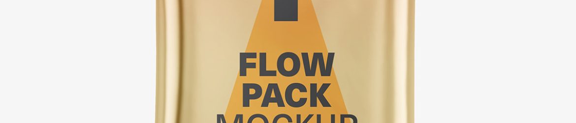 Metallic flow pack mockup