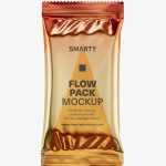 Metallic flow pack mockup