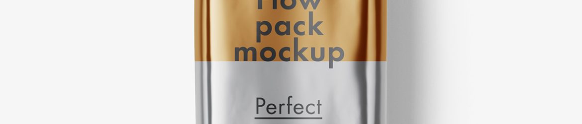 Metallic flowpack mockup Metallic flowpack mockup
