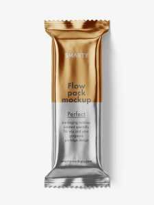Metallic flowpack mockup
