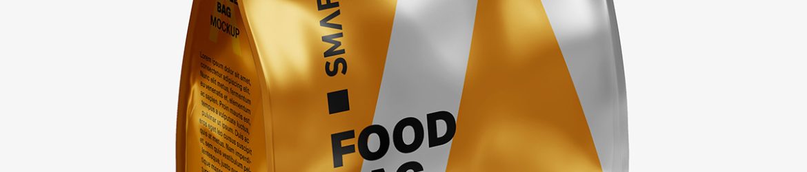 Metallic food bag mockup