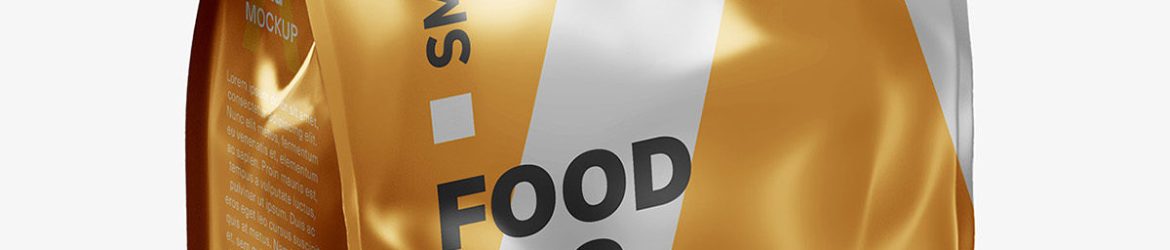 Metallic food bag mockup