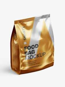 Metallic food bag mockup