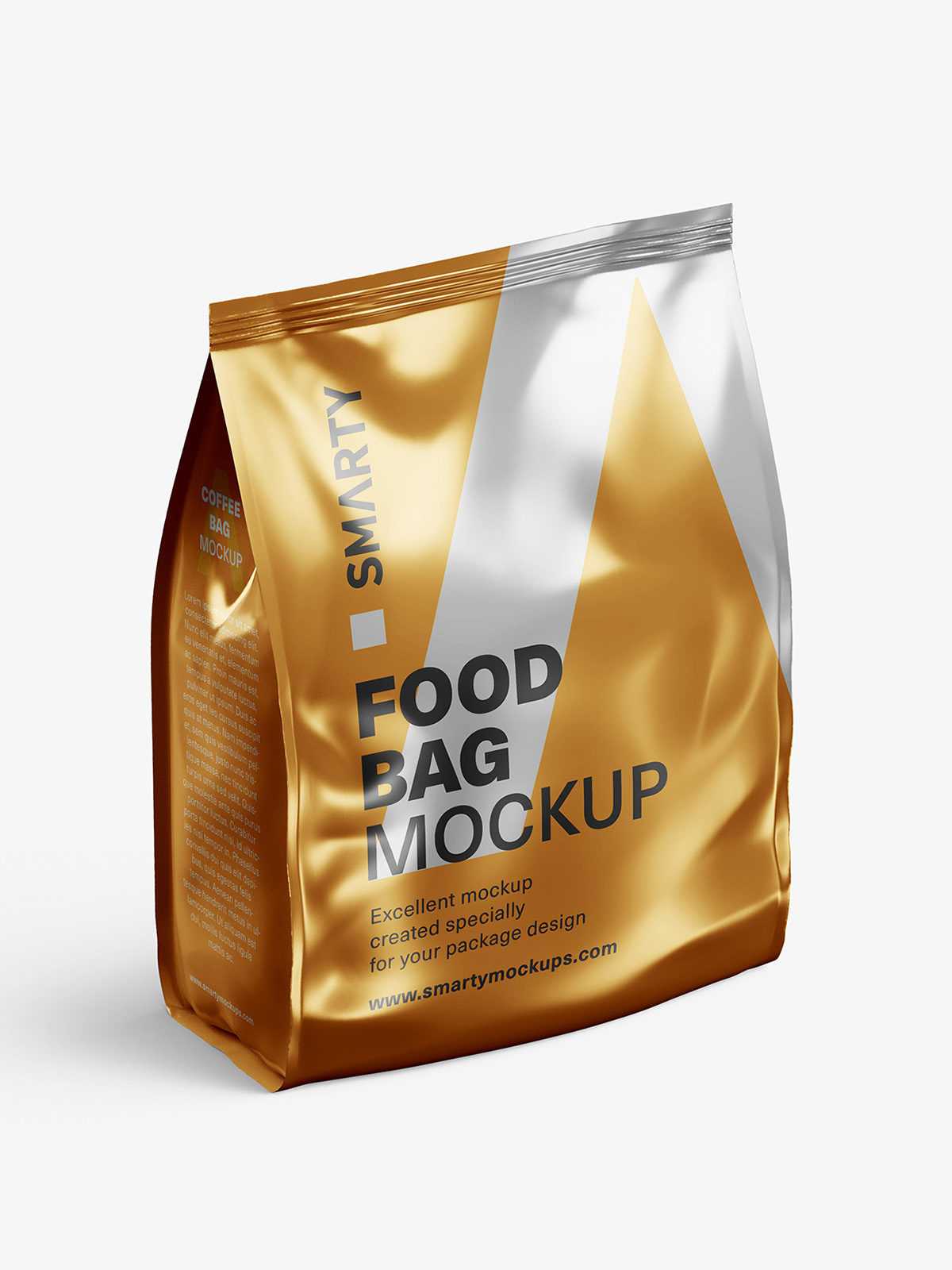 Metallic food bag mockup
