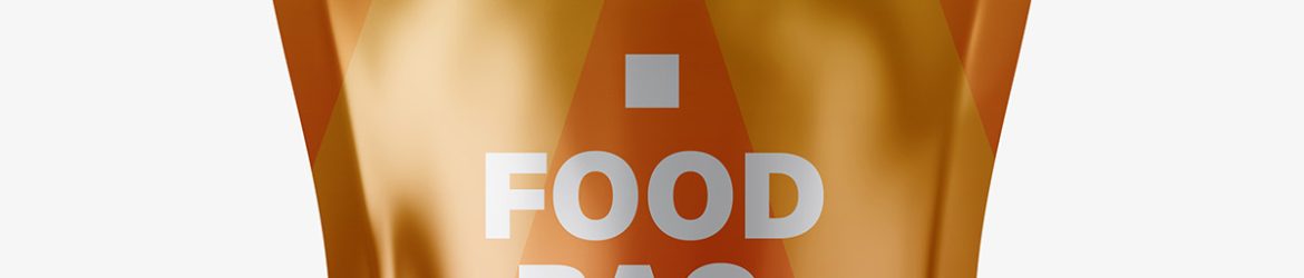 Metallic food pouch mockup