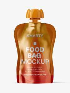 Metallic food pouch mockup