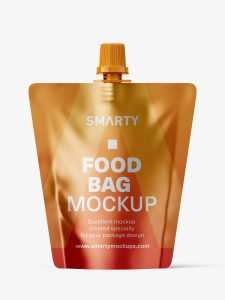 Metallic food pouch mockup