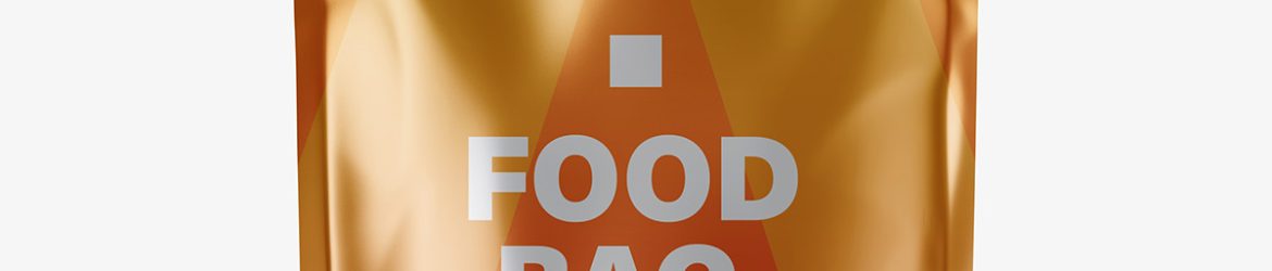 Metallic food pouch mockup