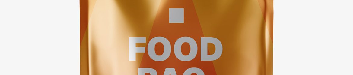 Metallic food pouch mockup