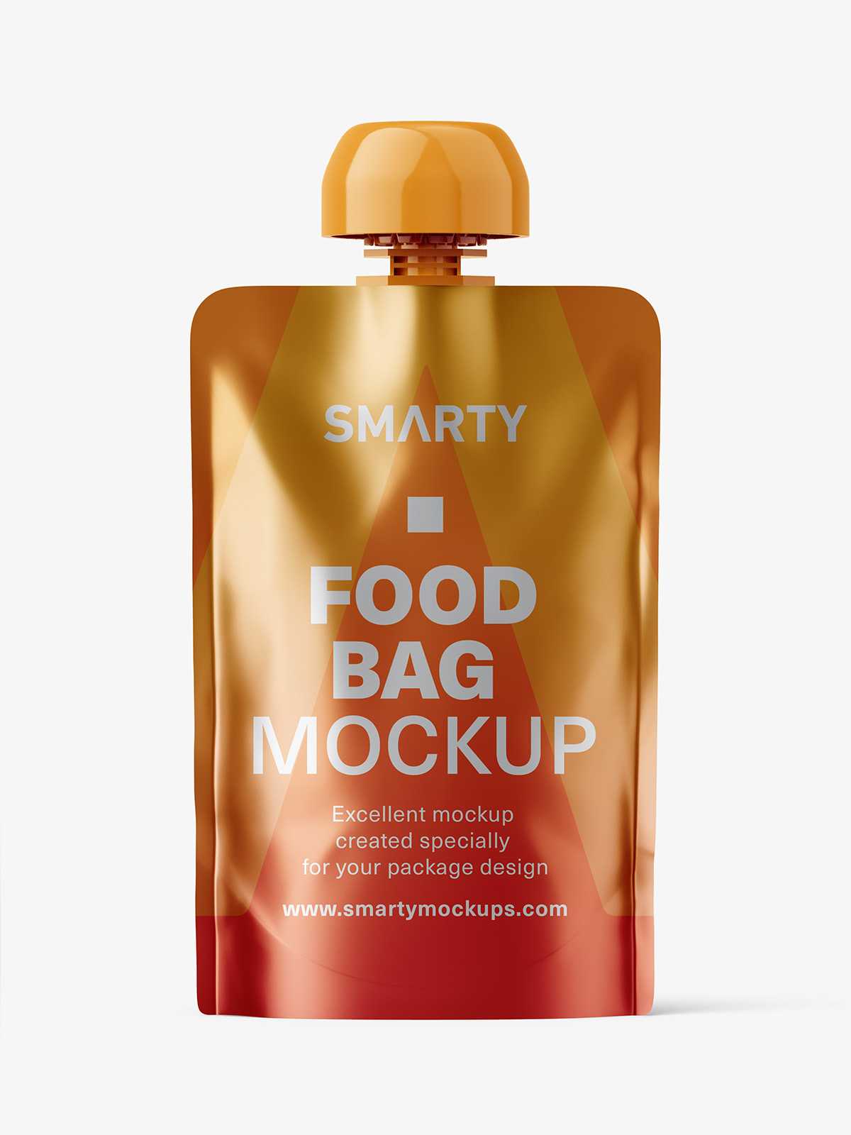 Metallic food pouch mockup