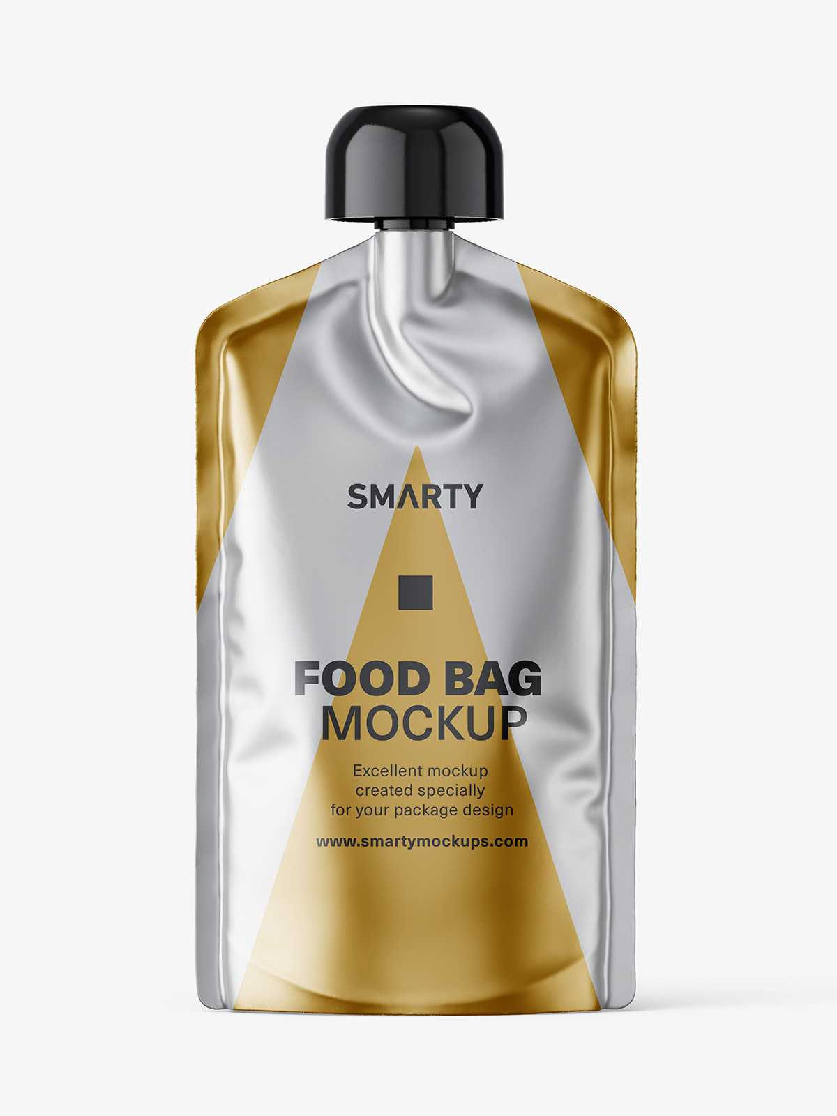 Metallic food sachet mockup