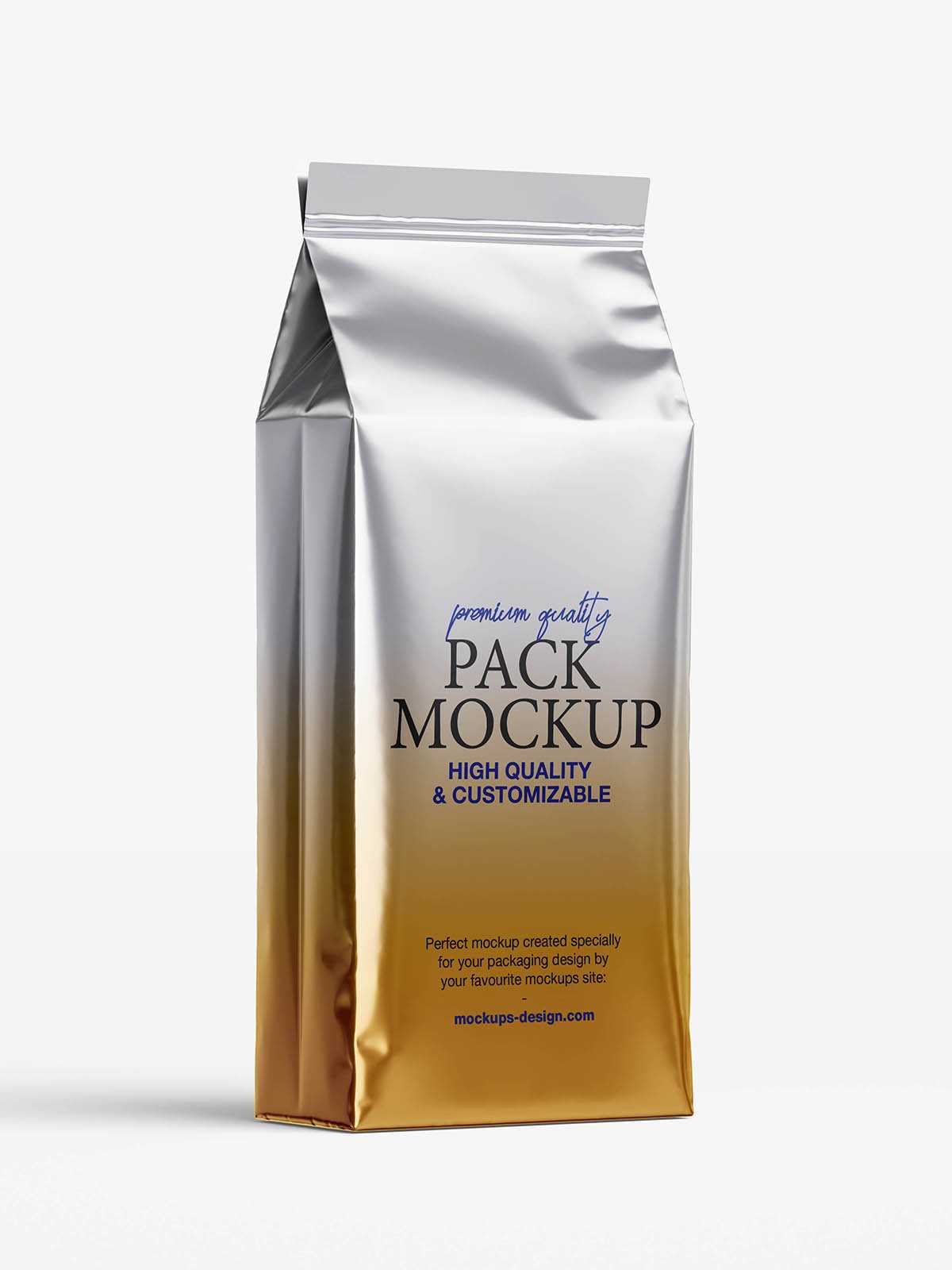 Metallic gusseted food bag mockup