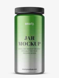 Metallic jar mockup