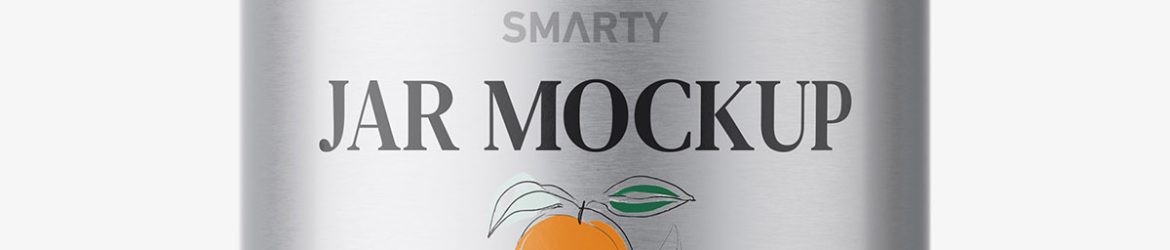 Metallic jar with screwcap mockup