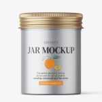 Metallic jar with screwcap mockup
