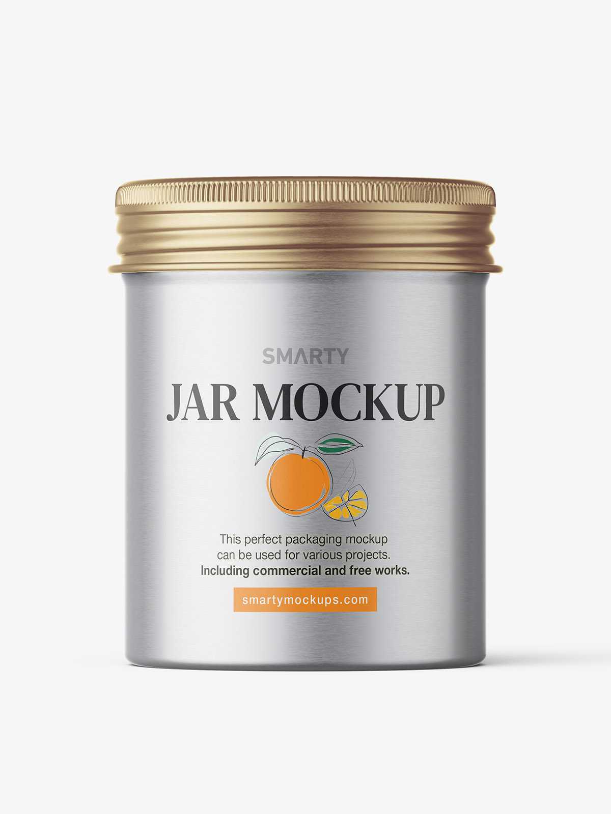 Metallic jar with screwcap mockup