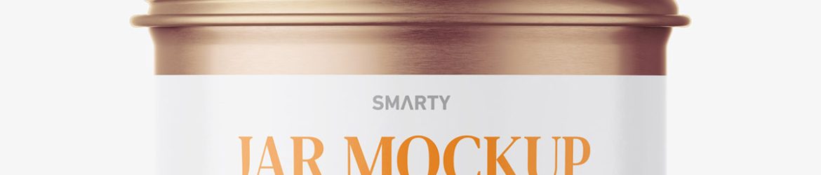 Metallic jar with screwcap mockup