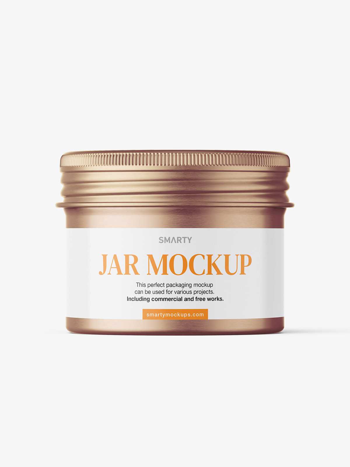 Metallic jar with screwcap mockup