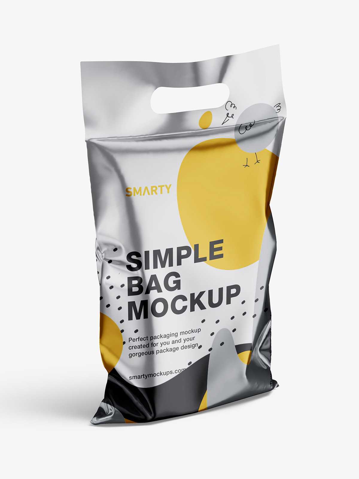 Metallic loose bag mockup