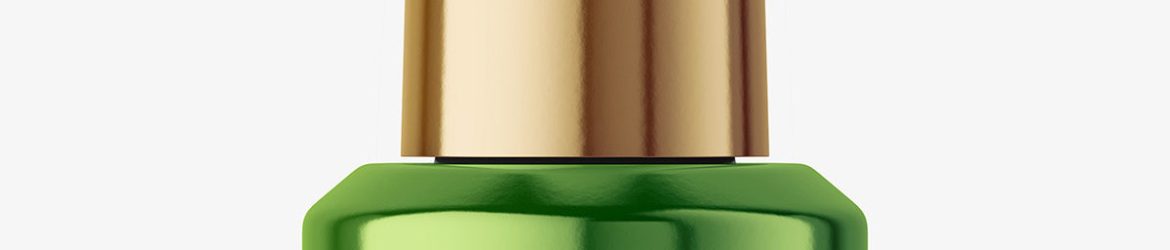 Metallic nail polish bottle mockup