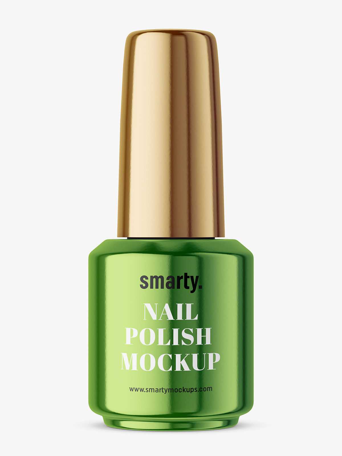 Metallic nail polish bottle mockup