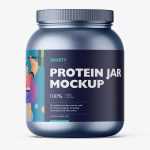 Metallic nutrition jar mockup