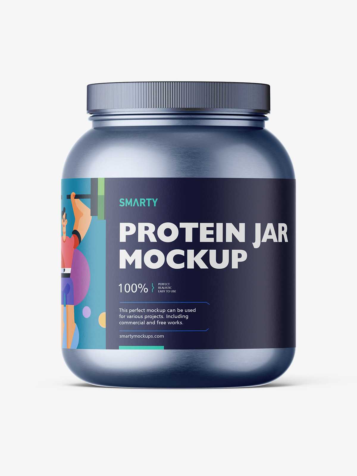 Metallic nutrition jar mockup