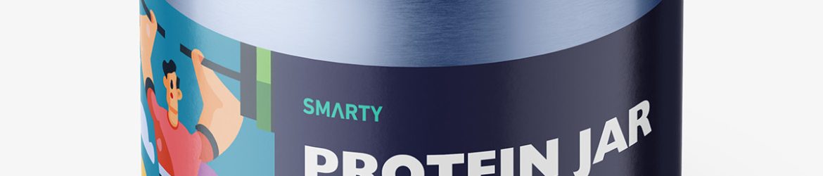 Metallic nutrition jar mockup