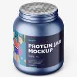 Metallic nutrition jar mockup