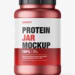 Metallic nutrition jar mockup