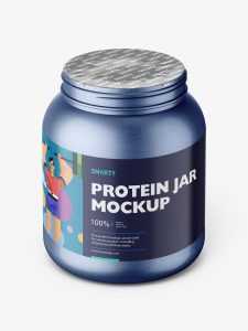 Metallic nutrition jar mockup