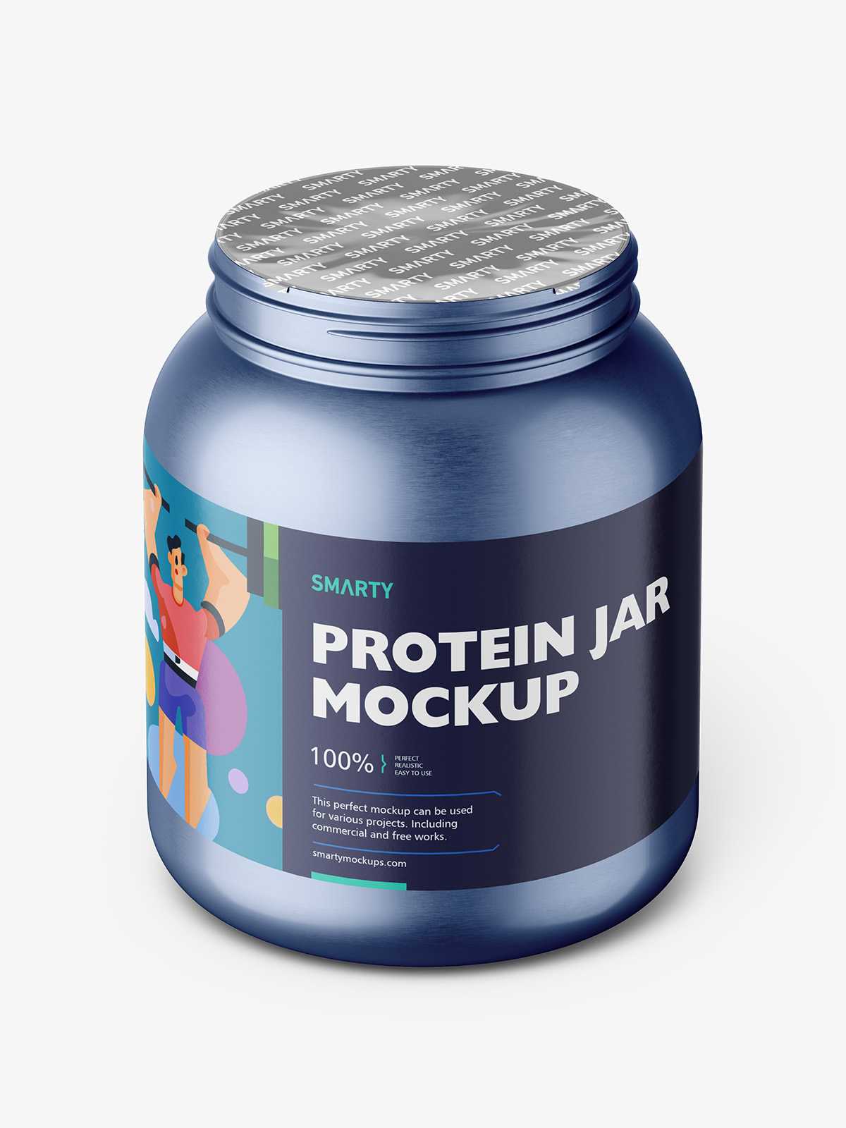 Metallic nutrition jar mockup
