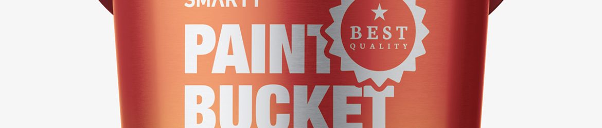 Metallic paint bucket mockup
