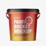 Metallic paint bucket mockup