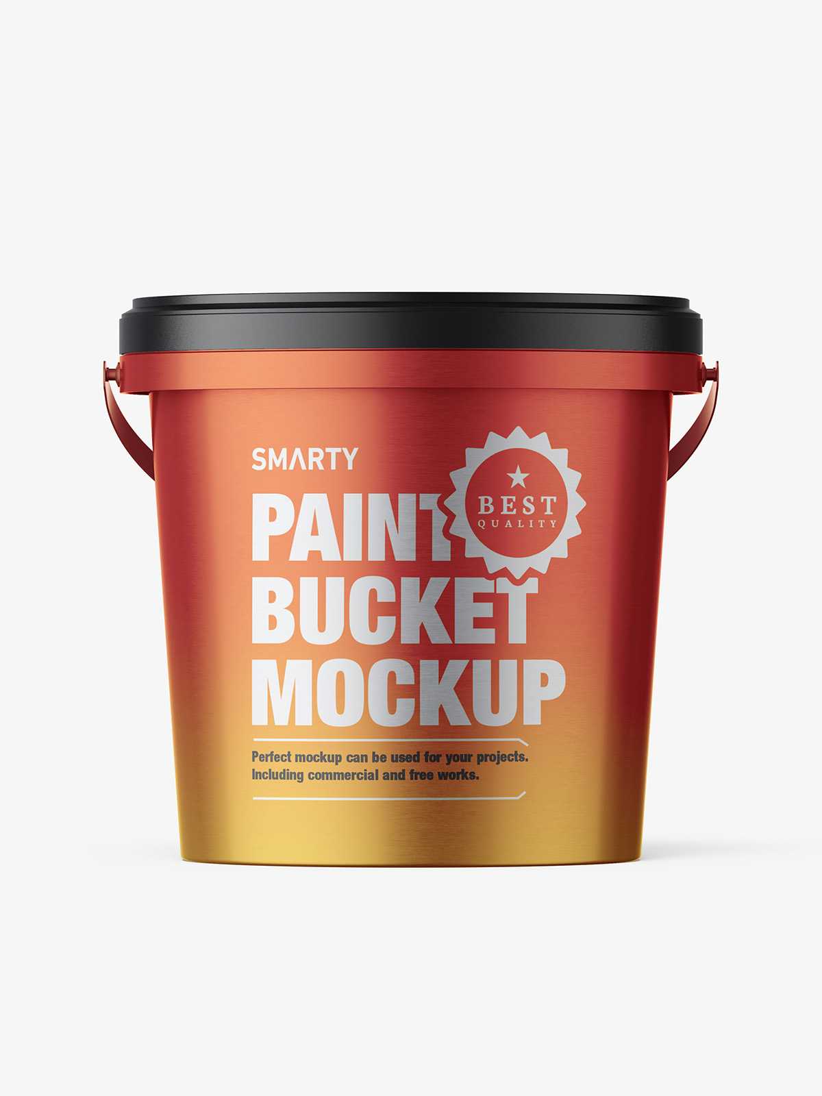 Metallic paint bucket mockup