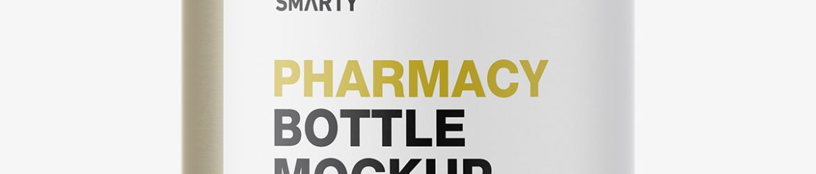 Metallic pharmaceutical jar mockup